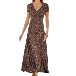 soft surroundings icon morlaix silk dress Icon Morlaix Silk Dress - Aqua Monet Floral - M